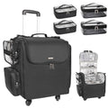 Relavel Rolling Makeup Train Case, Hairstylist Traveling Bag with 4 Wheels, Heat Insulation Full Layer, Adjustable Dividers, Hair Tools and Cosmetics Storage Organizer Trolley Suitcase Makeup Cart