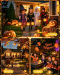 6 Pack Solar Lanterns Outdoor Waterproof Flickering Flame Halloween Lights