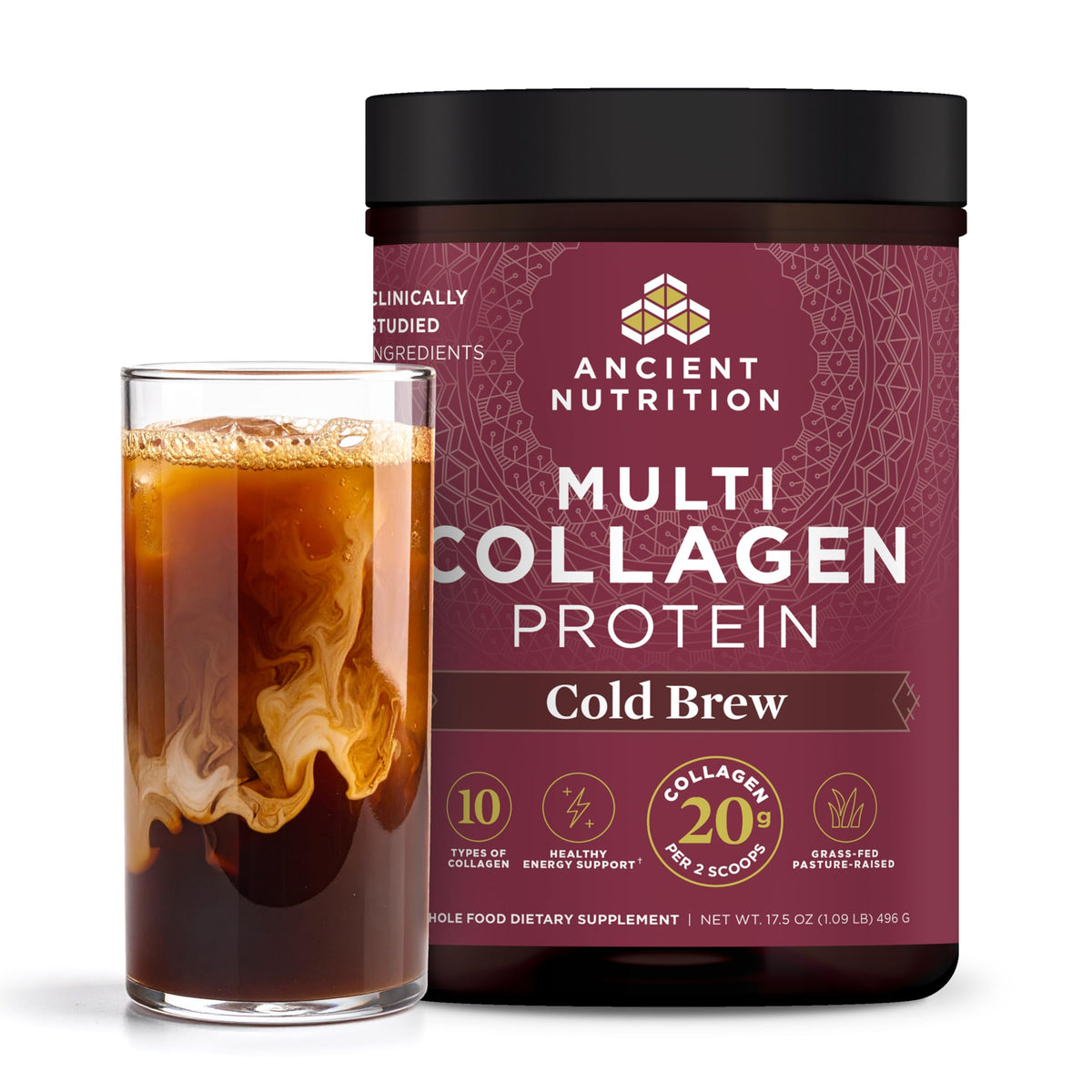Ancient Nutrition Collagen Peptides Powder, Multi Collagen Protein, Women & Men, Vitamin C, Probiotics, Hydrolyzed Collagen, Supports Skin, Joints, Gut Health, Unflavored (40 Servings)