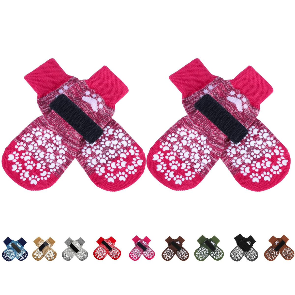 Anti Slip Dog Socks to Prevent Licking Paws, Dog Shoes for Hot Pavement, Dog Booties for Small Medium Large Senior Dogs, Traction Control Boots & Paw Protectors for Hardwood Floors