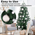 White 4.0" Large Christmas Balls - Christmas Tree Decoration Ornaments Shatterproof Hanging Balls for Birthday Halloween Holiday Wedding Decorations Set of 4pcs
