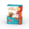 Catit Creamy Lickable Cat Treat – Healthy Variety of Flavors, 50 Pack, Hand-Feed or Serve, Nutrient-Rich Squeeze Tube, 0.5 oz Each