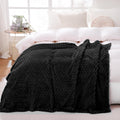 Puncuntex Burnt Orange Throw Blanket 50"×60" Fuzzy 3D Jacquard Decorative