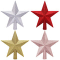 Aneco 2 Pack Glittered Christmas Tree Topper Star Treetop for Small Christmas Tree Decoration or Home Decor, Hard Plastic