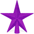 Christmas Tree Star Topper, 8" Gold Glitter Xmas Star Tree Decorations, 3D