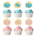24pc Little Pumpkin Cupcake Toppers - Glitter Pumpkin Cupcake Picks - Baby Shower Decorations - Fall Harvest Theme - Kids Birthday Party Supplies