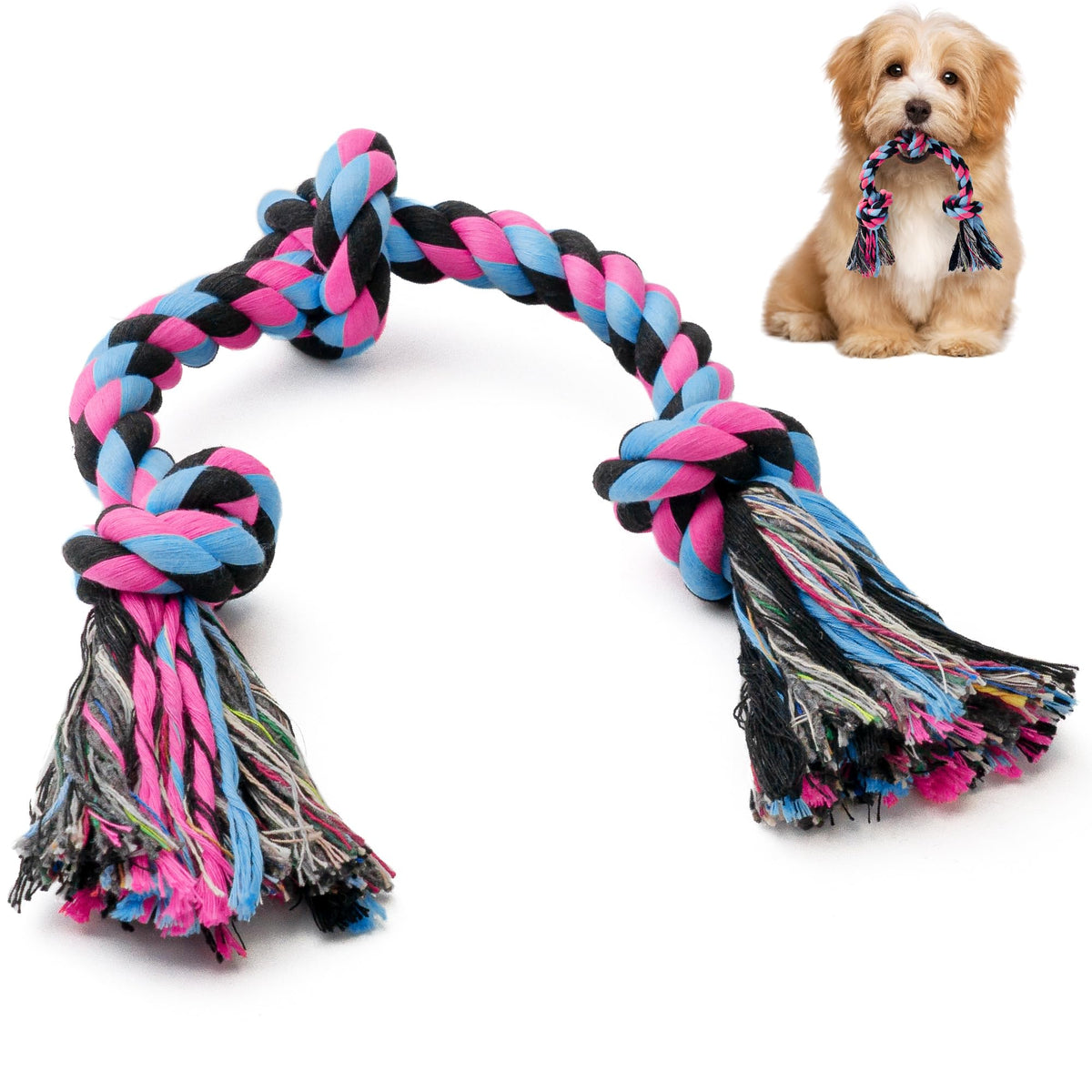 SHARLOVY Large Tough Chew Toys for Aggressive Chewers Large Breed,Heavy Duty Dental Rope Toys Kit for Medium Dogs,5 Knots Indestructible Cotton Puppy Teething Chew Tug Toy Set of 9
