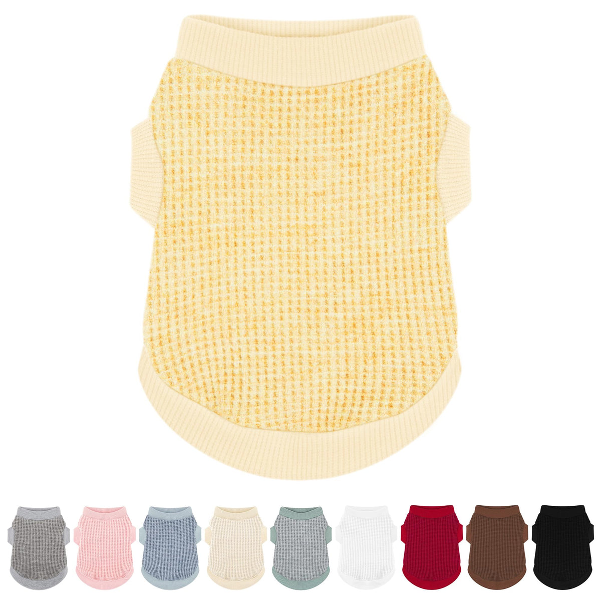 Cozy Lightweight Dog Sweaters Shirt for Small Puppies: Stretchable Beige Tank Top Attire, Perfect for Chihuahuas and Yorkies - Enhancing Comfort and Playfulness on Chilly Days - Medium