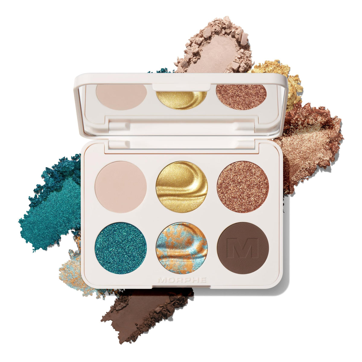 Morphe ChromaPlus 12-Pan Eyeshadow Palette - High Pigment Eye Makeup with Shimmer, Matte & Metallic Eye Shadow - Neutral Eyeshadow Makeup Collection for All-Day Wear - Flickering Sands (0.52 oz)