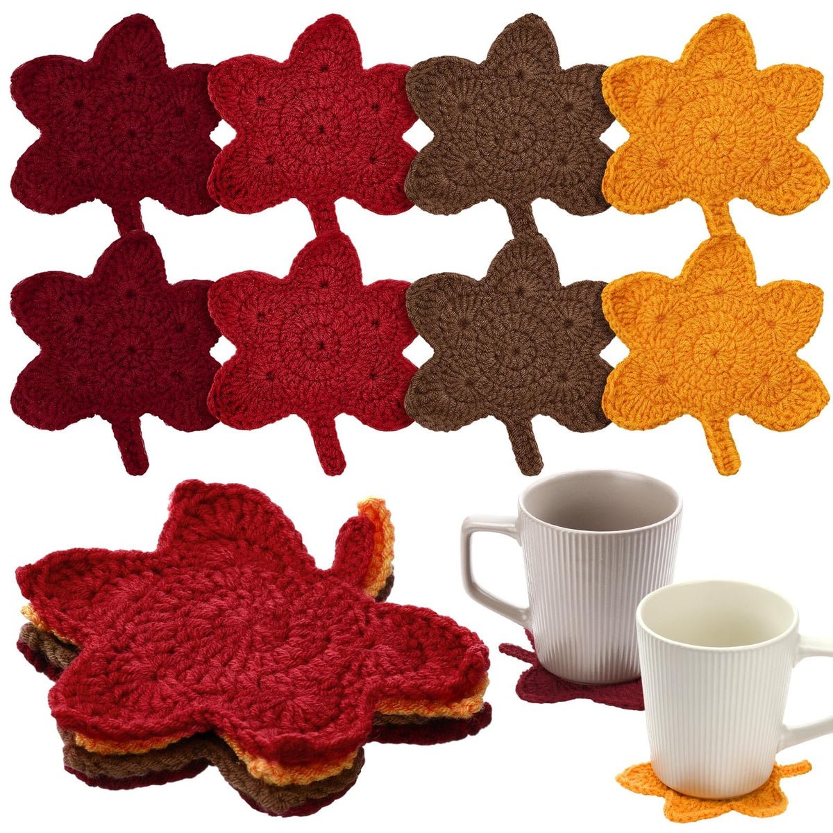 8 Thanksgiving Coasters Handmade Coasters, Leaf