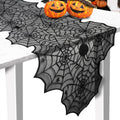 Halloween Table Runner, Black Lace Spider Web Table Runners for Halloween Decor/Party Dinner Table Decoration 18 x 72Inch