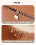 EACHY Travel Makeup Bag, Large Capacity Cosmetic Bag for Women, Waterproof PU Leather, Flat Open Portable Toiletry Bag for Skincare, Brushes & Travel Essentials
