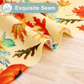 Rectangle Waterproof Vinyl Table Cloth, Wipeable Tablecloth with Flannel Backing, Plastic Table Cover for Fall, Thanksgiving (Pumpkin, 52" x 70")