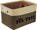 PET ARTIST Dog Toy Basket, Large Collapsible, Brown, M: 15"x11"x9" | Dog Toy Bin Box, Comfortable Handles, Large Pet Toy Storage Organizer, For Accessories, Toys, Coat & Clothing, Blanket Leash