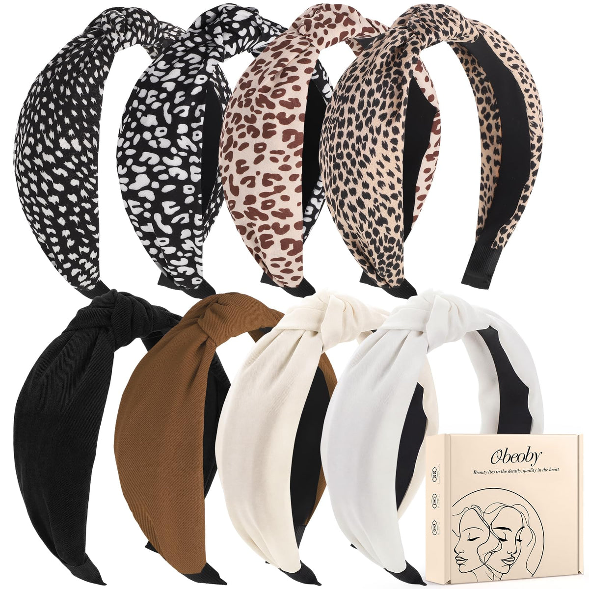 obeoby 8 Pack Halloween Headbands, Halloween Hair Accessories Gifts
