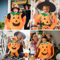 Halloween Pumpkin Costume for Kids 3PCS Set with Hat and Bag