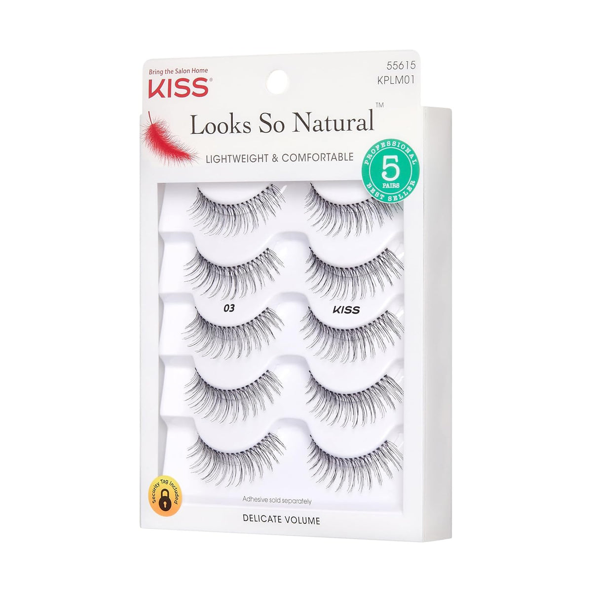 Kiss Looks So Natural, False Eyelashes, 'Multipack - 03', 10mm, Includes, Easy to Apply, Reusable Lash Clusters
