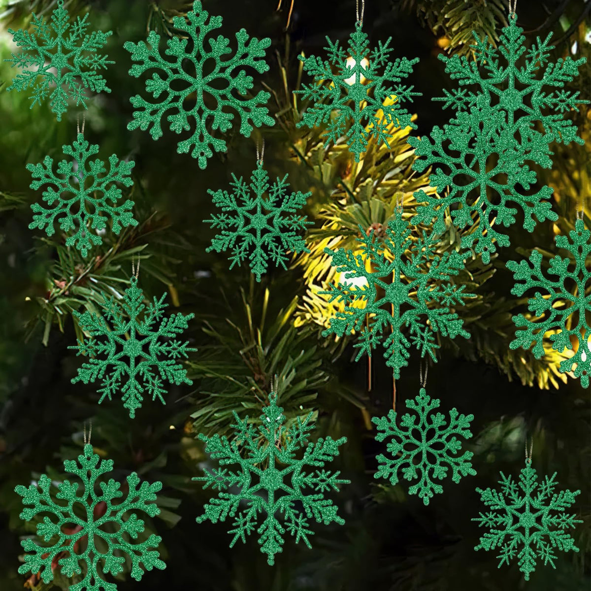 kockuu Christmas Decorations Snowflake Ornament White for Tree Decor Craft
