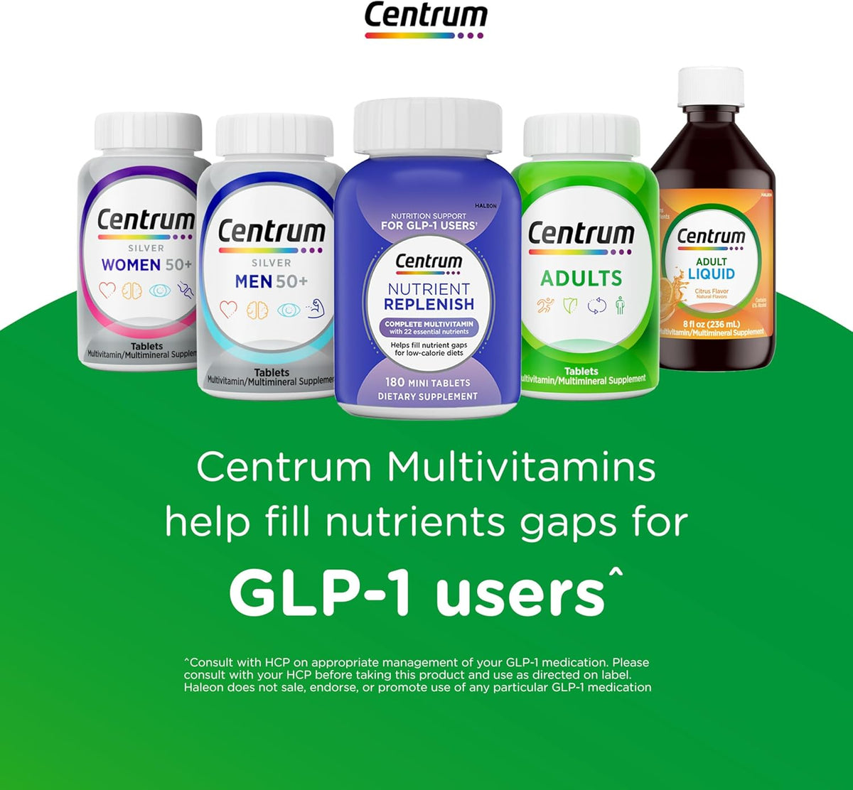 Centrum Multivitamin for Women, Multimineral Supplement with Iron, Vitamin D3, B Vitamins and Antioxidant Vitamins C and E, Gluten Free, Non-GMO Ingredients - 250 Count