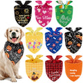 Weewooday 9 Pcs Holiday Dog Bandanas Halloween Trick or Treat Thanksgiving Christmas Bandanas Birthday Scarf Adjustable Large Pet Washable Scarves for Medium Boy Costume Supply