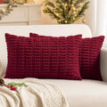 MIULEE Fall Decorative Throw Pillow Covers 18x18 Dark Rust Pack of 2