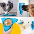 Aquapaw Silicone Dog Lick Mat - Suction Cup Slow Feeder Pad - Calming Bath Time Aid & Dog Grooming - Stress Relief & Pet Enrichment - Pack of 2 - XL & Small, Blue