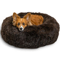 Best Friends by Sheri The Original Calming Donut Dog Bed for Large Dogs up to 100 lbs, Shag Faux Fur, Taupe, Large, 36" x 36"