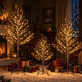 DUMOS 5 Ft Lighted Star Christmas Twig Tree with 200 LED Lights, Xmas Decor