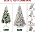 Hykolity 7 ft Prelit Snow Flocked Christmas Tree with 300 Warm White LEDs