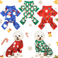 Frienda 3 Pcs Christmas Dog Pajamas,Snowman Pattern,S (fit 3.3-5.5lbs