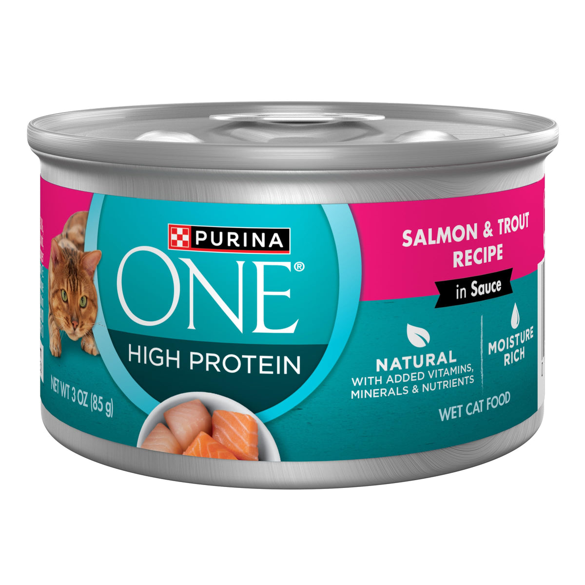 Purina ONE Natural, High Protein Cat Food Variety Pack, Turkey, Chicken and Tuna Recipes - (2 Packs of 12) 3 oz. Cans