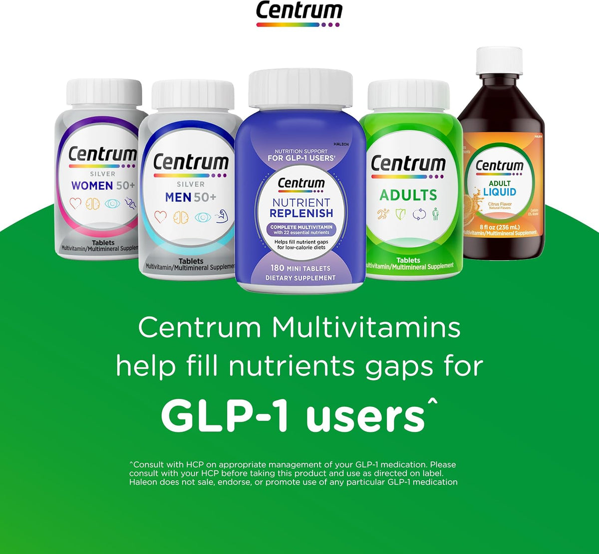 Centrum Minis Silver Multivitamin for Men 50 Plus, Multivitamin/Multimineral Supplement, Vitamin D3, B-Vitamins and Zinc, Non-GMO Ingredients, Supports Memory and Cognition in Older Adults - 280 Ct
