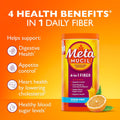 Metamucil 4-in-1 Psyllium Husk GLP-1 Friendly Fiber Supplement, Sugar-Free, 72 teaspoons, Orange Flavored, Daily Fiber Powder for Digestive Health, made with Plant-Based Psyllium Husk Fiber