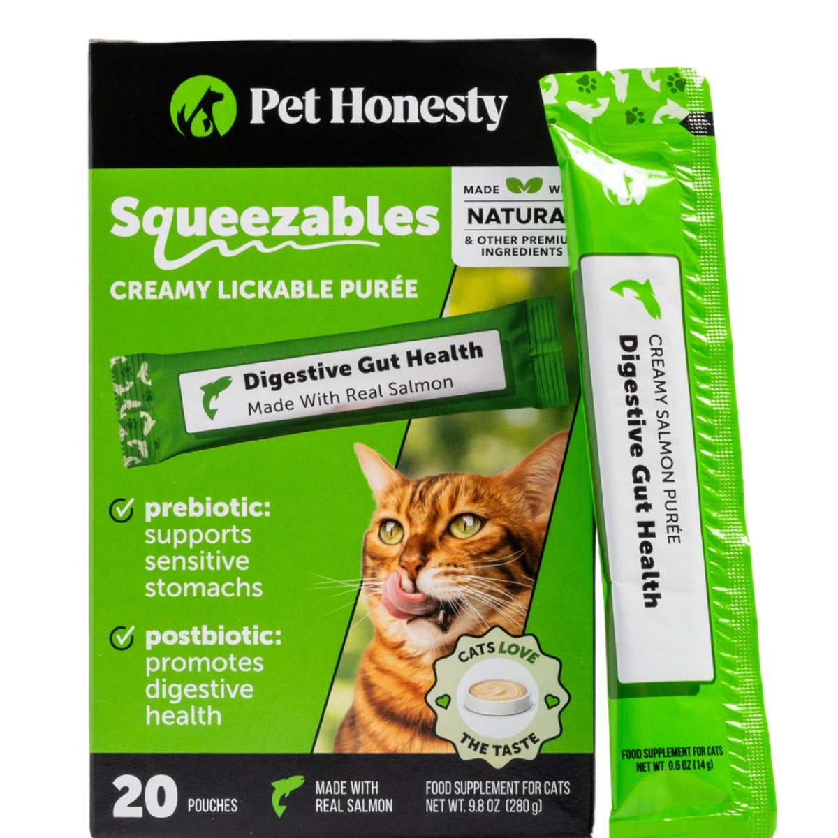 Cat Probiotics Crunchy Creamy Chews for Digestive Health - Cat Constipation + Occasional Diarrhea Relief - Daily Probiotics for Cats with Prebiotics Fiber Gut Flora Sensitive Stomach (90-Day Supply)