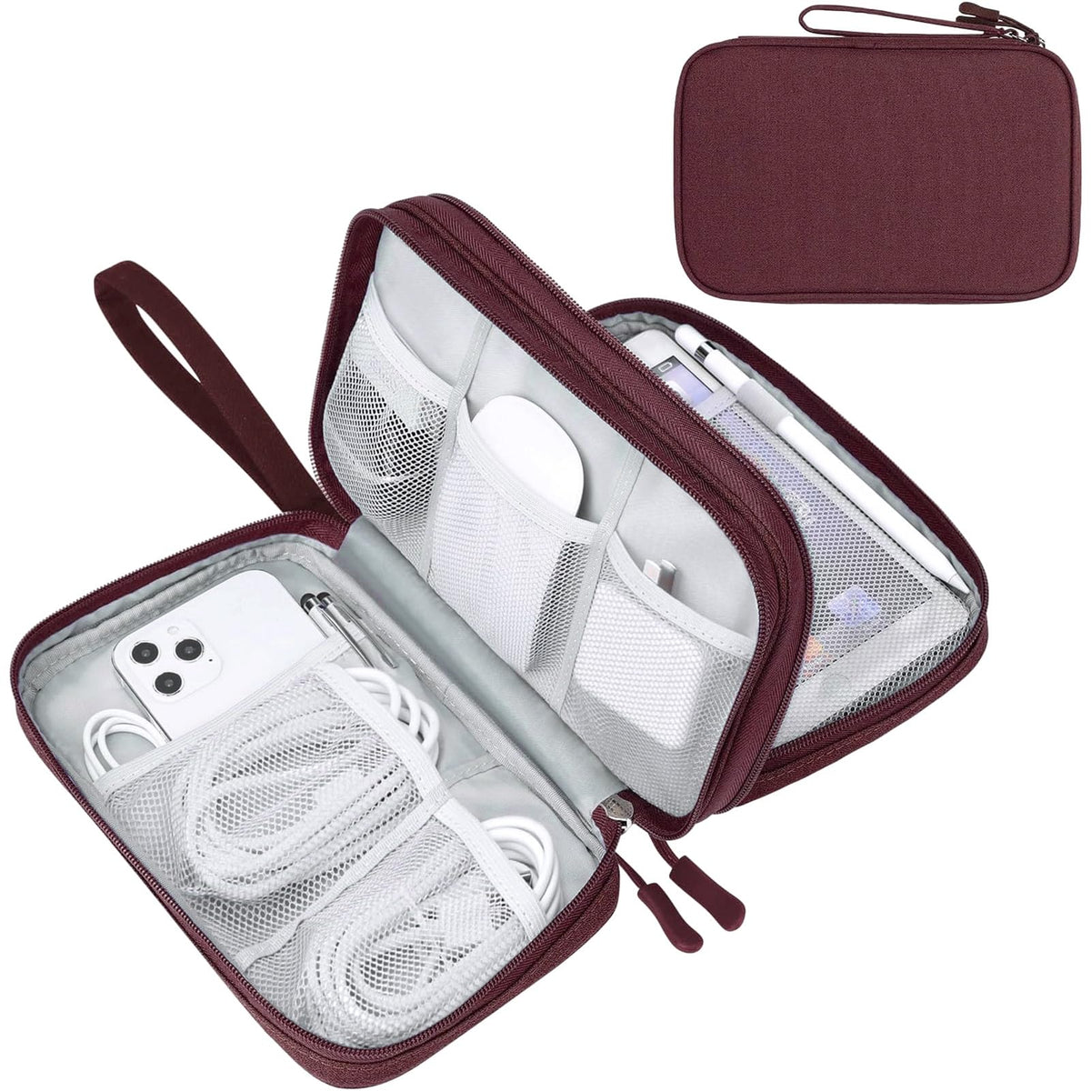 FYY Electronic Organizer, Travel Tech Pouch Bag, Cable Organizer Black