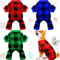 Frienda 3 Pcs Christmas Dog Pajamas,Snowman Pattern,L (fit 7.7-9.9lbs)