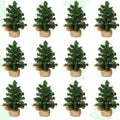 Yinder 2 Pcs 7.87 Inch Mini Christmas Tree Tabletop Pine Decoration