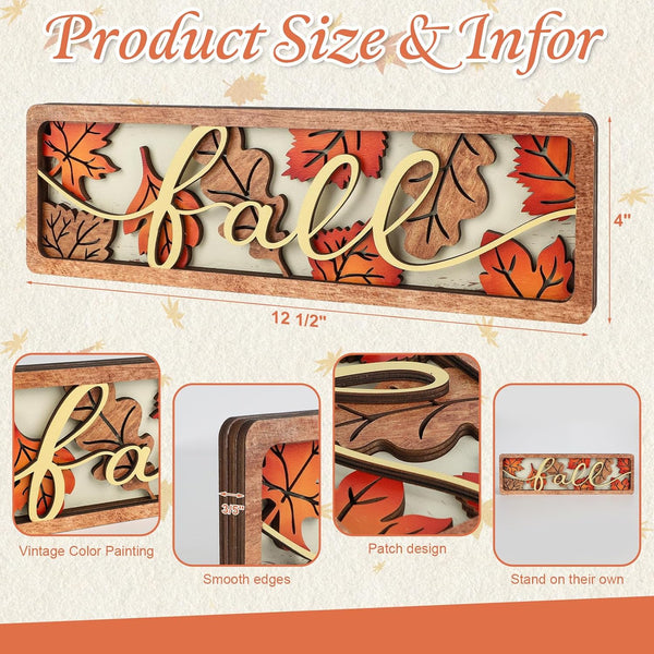 Vintage Fall Leaves Decorations for Office Home Table Mantel Shelf Desk