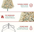 Hykolity 7 ft Prelit Snow Flocked Christmas Tree with 300 Warm White LEDs