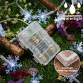 Christmas Snowflake Lights, 20ft 40LED 8 Modes & Timer Battery Operated Fairy Lights for Indoor/Outdoor Holiday Party Decorations (White)