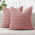 MIULEE Fall Decorative Throw Pillow Covers 18x18 Dark Rust Pack of 2