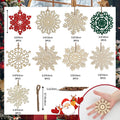 Wooden Snowflakes Ornaments Rustic Christmas Decorations for Tree Crafts