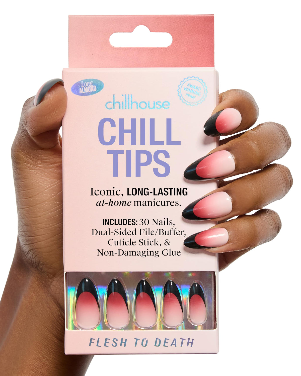 Chillhouse - Chill Tips, Press on Nails Kit - Sea Siren (Almond) - 30 Nail Shapes & Sizes - Up to 2 Weeks of Wear - Customizable Fit - Reusable - Latina Founded & Women Owned - Beauty & Self Care