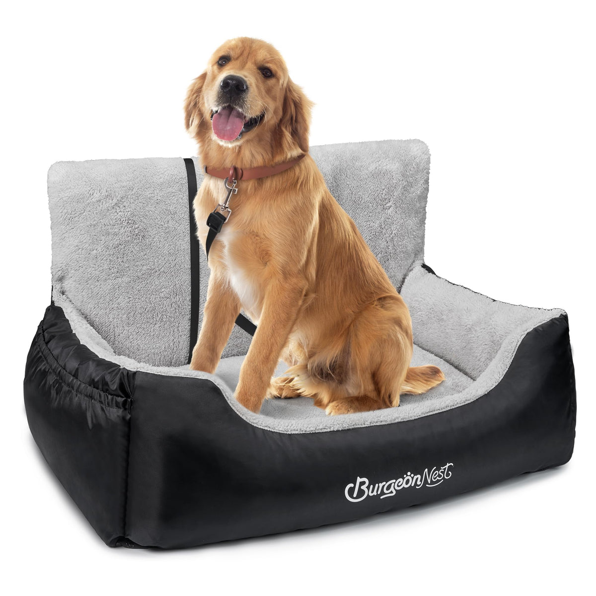 BurgeonNest Dog Car Seat for Small Dogs & Cats Under 25 lbs,Black
