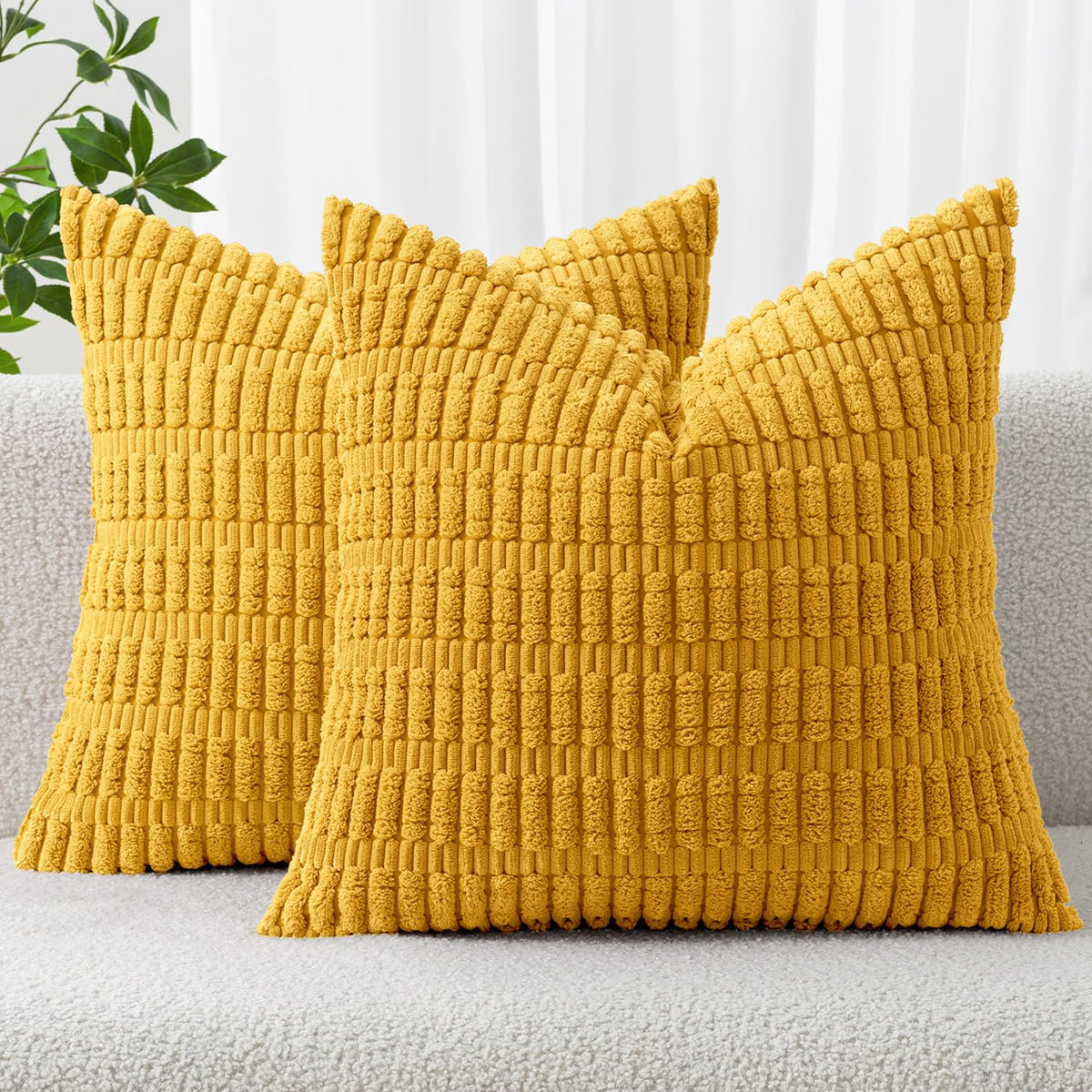 MIULEE Fall Decorative Throw Pillow Covers 18x18 Dark Rust Pack of 2
