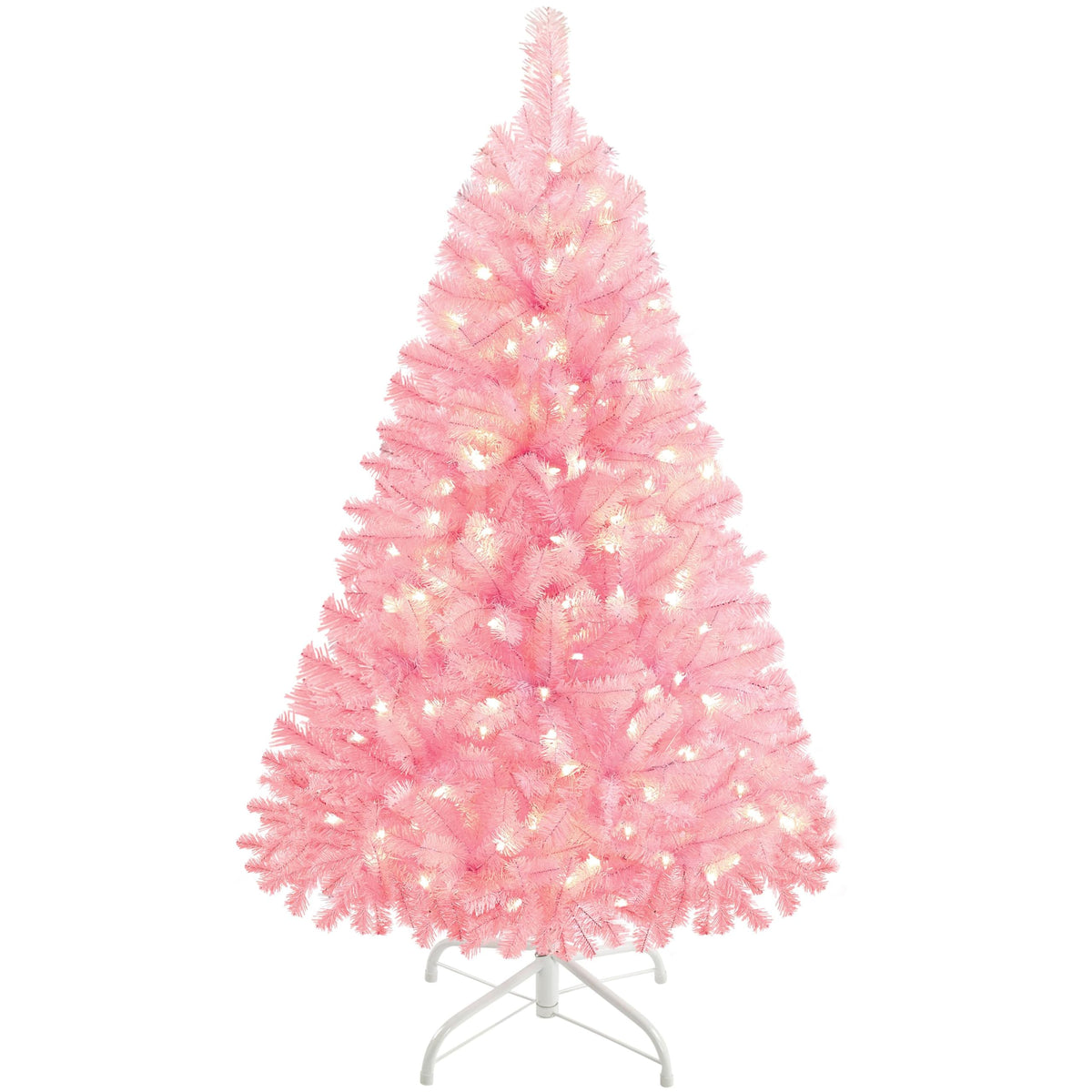 Yaheetech 6ft Pre-lit Christmas Tree with 300 Warm White Lights, Green