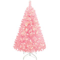 Yaheetech 6ft Pre-lit Christmas Tree with 300 Warm White Lights, White