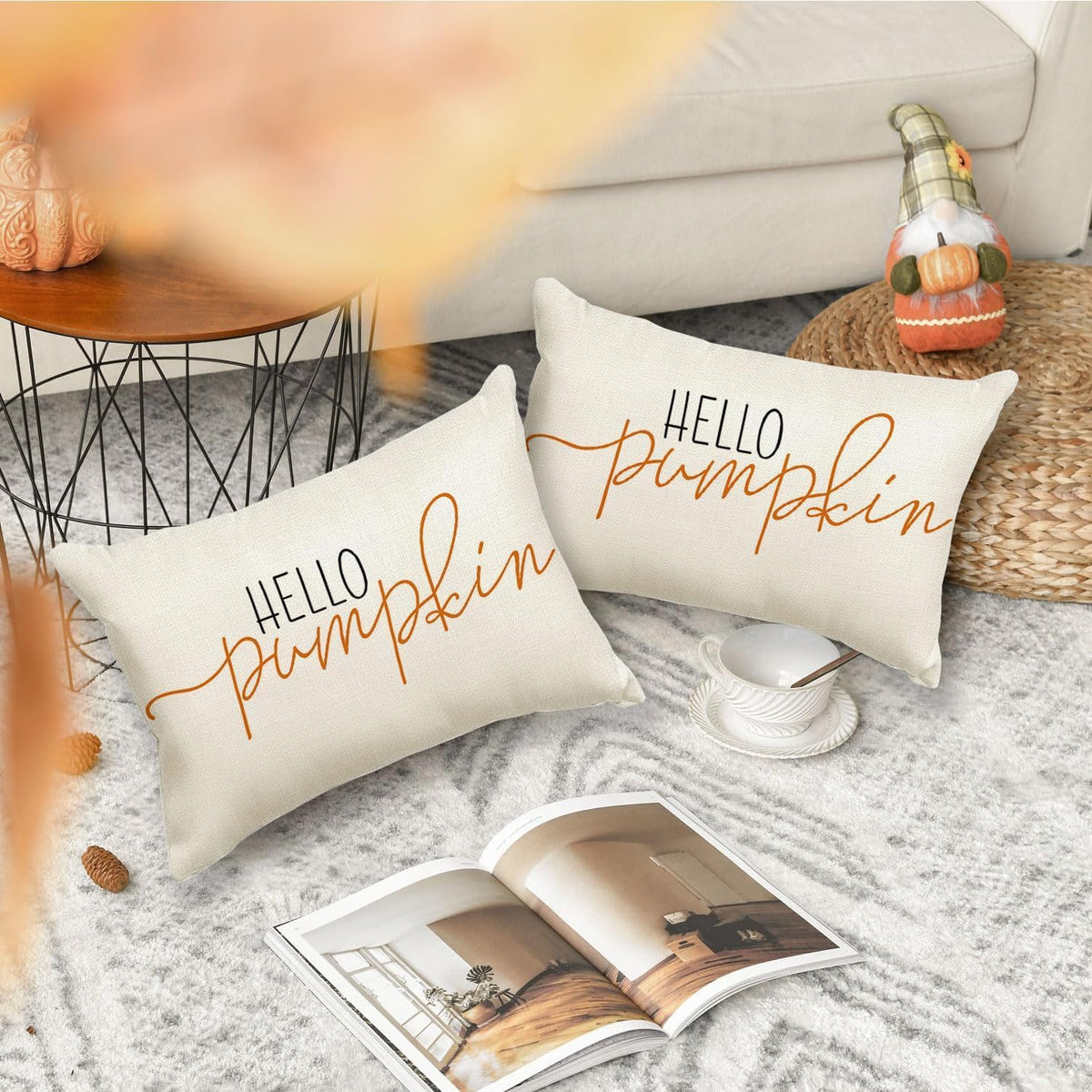 RABUSOFA Fall Pillow Covers 12x20 Pumpkin Decor Fall Decorations for Home