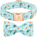 Fall Dog Collar with Bow, Black and Orange Print Fall Pet Collars Small