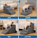 Aodisman Dog Stairs for Small Dogs and Cats,3-Step Pet Ramp for Bed & Couch | 15.7" H Non-Slip Sturdy Dog Steps with Curved Ramp for Senior,Short-Legged Dogs,Puppy and Cats to Reach Sofa or Chair,Grey
